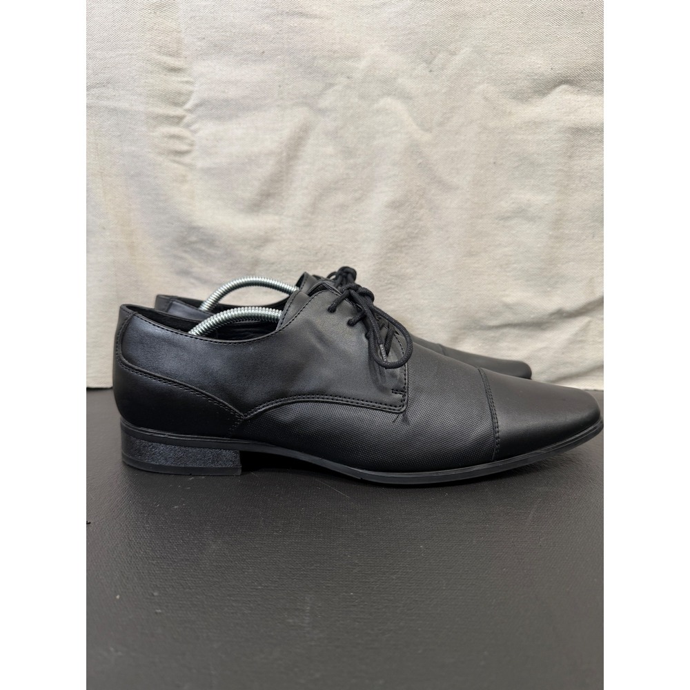 Calvin Klein Oxford Shoes Mens 11 Black Bachman Cap Toe Dress Formal CMBACHMAN2